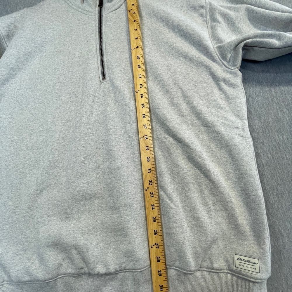 Eddie Bauer Sweatshirt Men’s Size TXL Gray Pullover Sherpa Lined - Picture 5 of 11